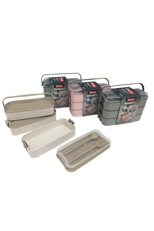 MİKRO STACK BOX ÜÇ BÖLMELİ BESLENME KABI BK-6115