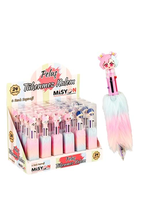 MİSYON BEBEK TÜYLÜ 6 RENK TÜKENMEZ KALEM MSY-366
