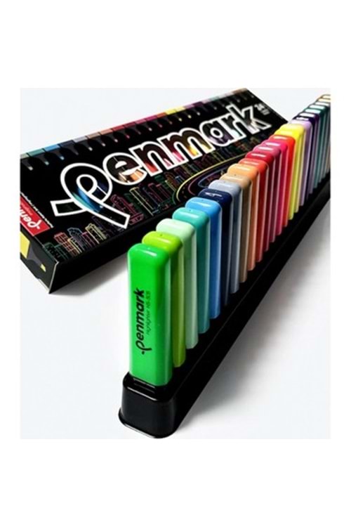 PENMARK FOSFORLU KALEM 16 Lİ SÜPER KUTU 4 NEON+4 PASTEL+4 STANTLI