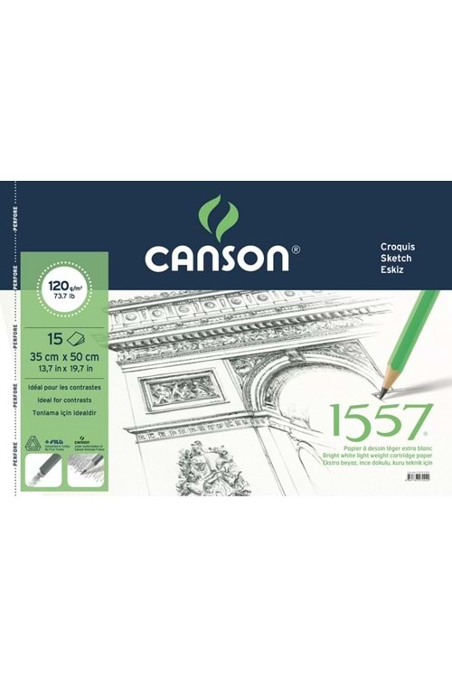 CANSON 1557 RESİM BLOK 120GR 35x50CM. 15YP.SPİR.