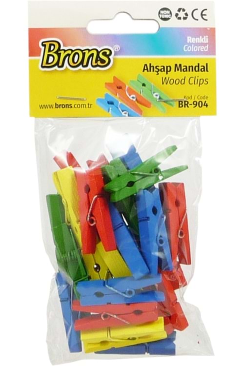 BRONS AHŞAP MANDAL RENKLİ KÜÇÜK BR-904