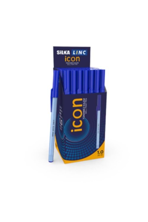SİLKA-LINC İCON MAVİ TÜKENMEZ KALEM 1.0 MM.50 Lİ