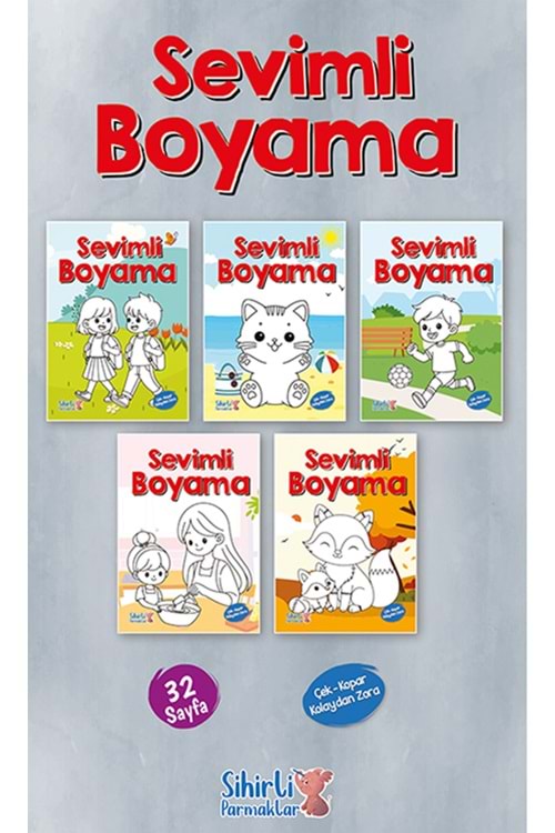 SİHİRLİ PARMAKLAR SEVİMLİ BOYAMA 32 SAYFA 5 Lİ SET