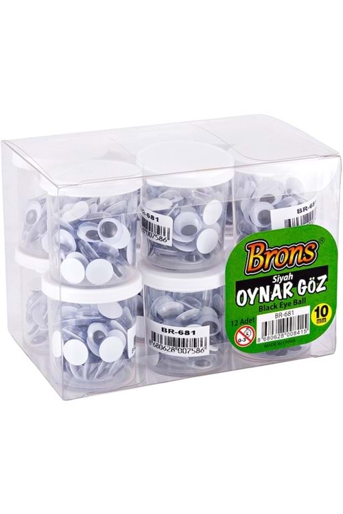 BRONS OYNAR GÖZ SİYAH-BEYAZ 10 MM.BR-681