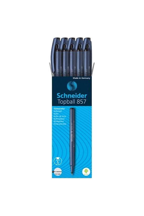 SCHNEIDER ROLLER KALEM 0.6 MM.TOPBALL 857 MAVI 10 LU