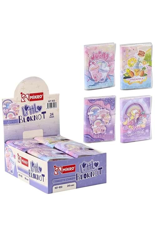 MİKRO NOT DEFTERİ A7 CIRTLI 24 LÜ SWEETY CANDY NT-103