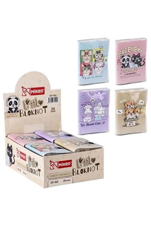 MİKRO NOT DEFTERİ A7 CIRTLI 24 LÜ SWEET ANIMALS NT-102