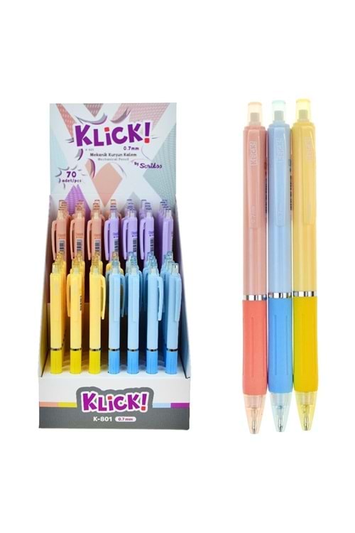 SCRİKSS VERSATİL KALEM 0.7 MM.70 Lİ PK.KLİCK K-801