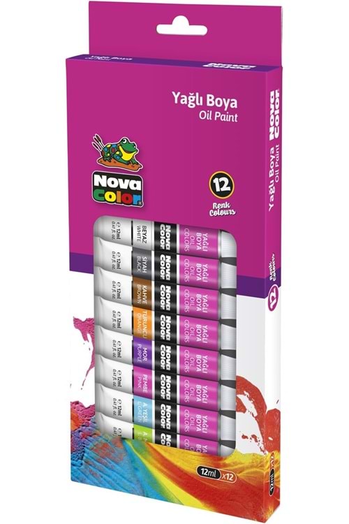 NOVA COLOR YAĞLI BOYA 12 RENK TÜP 12 ML. KOD: NC-796