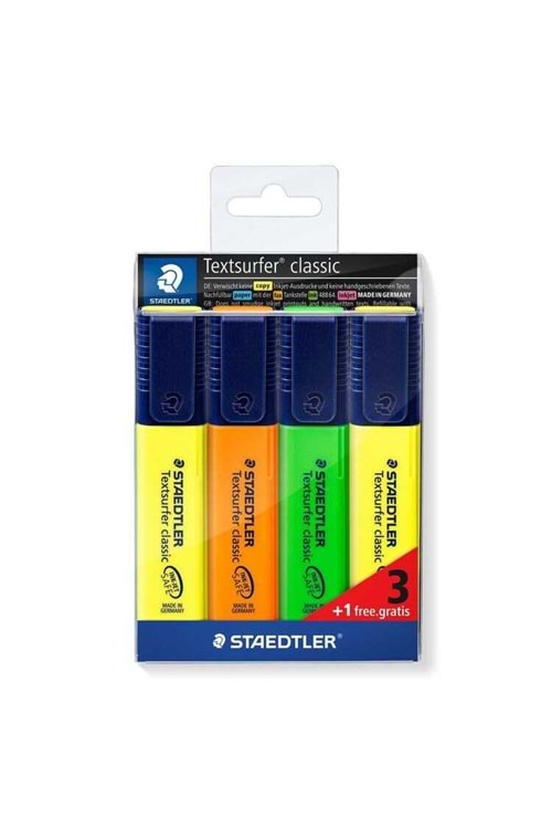 STAEDTLER FOSFORLU KALEM 4 LÜ NEON RENKLER