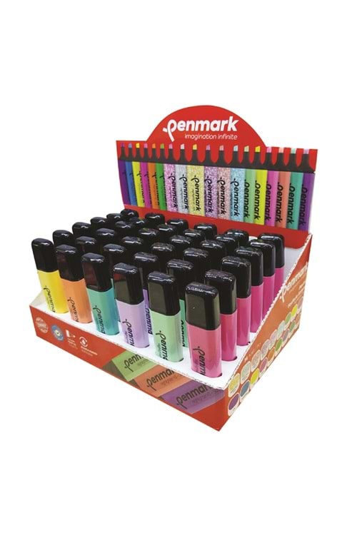 PENMARK FOSFORLU KALEM PASTEL 36 LI STAND 6 RENK
