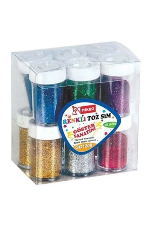 MİKRO RENKLİ TOZ SİM KARIŞIK 12 Lİ KOD:GG 1208