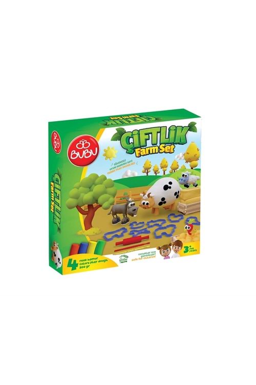 BUBU ÇİFTLİK OYUN HAMURU SETİ 4 RENK 15 PARÇA