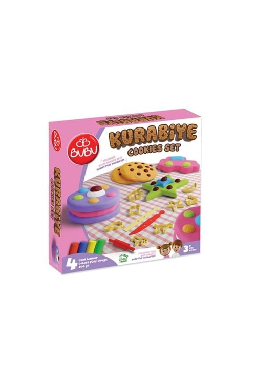 BUBU KURABİYE OYUN HAMURU SETİ 4 RENK 15 PARÇA