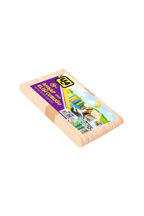 U4 DİL ÇUBUĞU AHŞAP NATUREL 50 Lİ