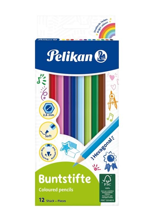 PELİKAN KURU BOYA 12 RENK BUNTSTİFTE