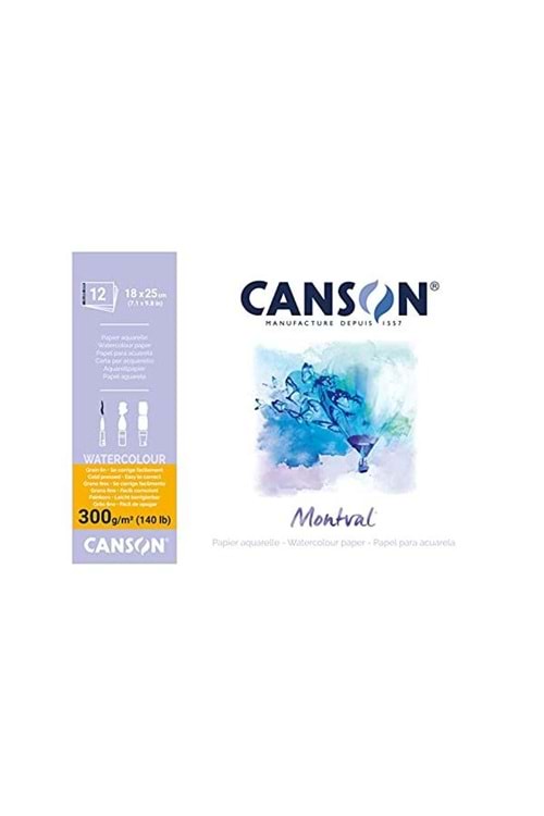 CANSON SULUBOYA BLOK 18X25 MONTVAL 300 GR.12 YAPRAK