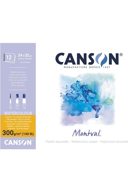 CANSON SULUBOYA BLOK 24*32CM. MONTVAL 300 GR.12 YAPRAK