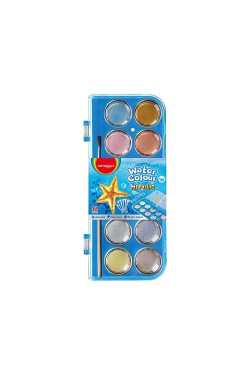 KEYROAD SULUBOYA METALİK 12 RENK 28 MM.BÜYÜK TABLET KR972802