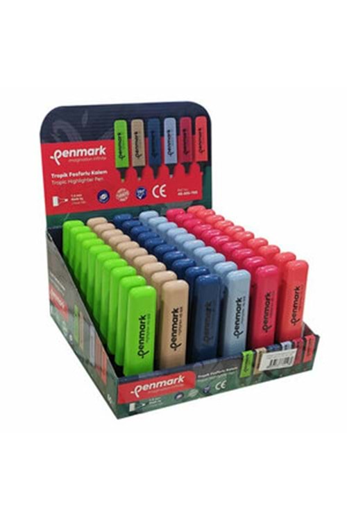 PENMARK FOSFORLU KALEM TROPİK 60 LI STAND 6 RENK