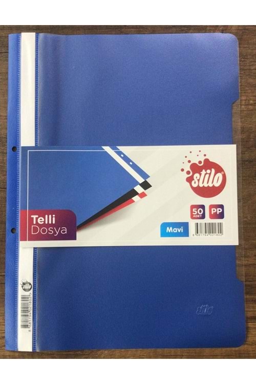 STİLO TELLİ DOSYA MAVİ 50 Lİ PAKET