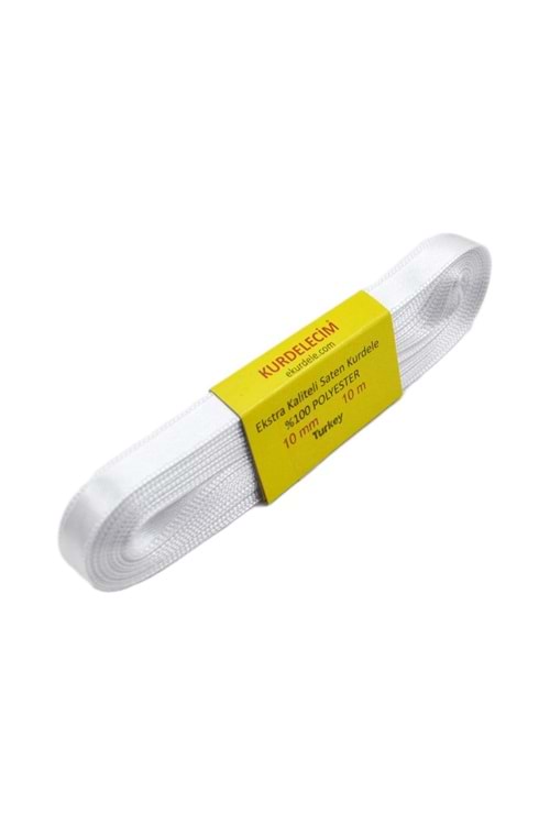 KURDELECİM BEYAZ KURDELE 1 CM.*10MT. 10 LU PK.