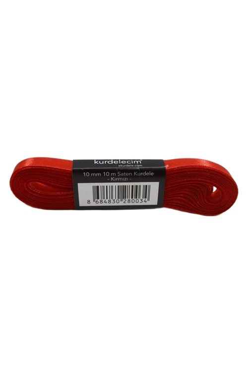 KURDELECİM KIRMIZI KURDELE 1 CM.*10MT. 10 LU PK.