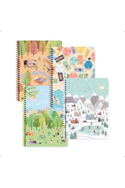 KESKİN 80 YP.DEFTER A5 ÇİZGİLİ SPİR.MEVSİMLER STİCKERLİ