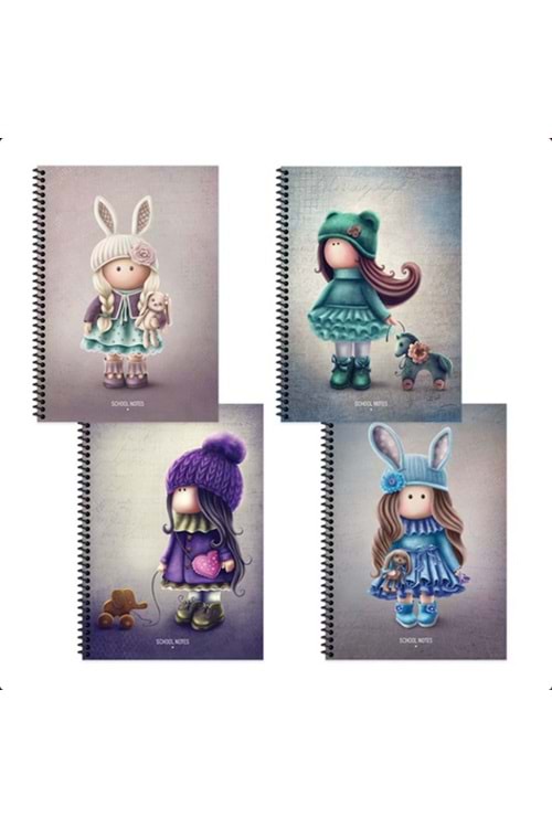KESKİN 80 YP.DEFTER A5 KARELİ SPİR.TİLDA STİCKERLİ