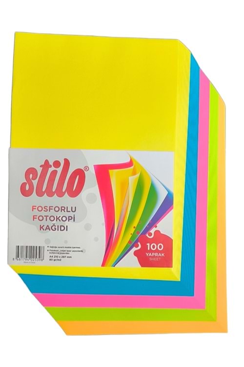 STİLO RENKLİ NEON FOTOKOPİ KAĞIDI A4 100 LÜ