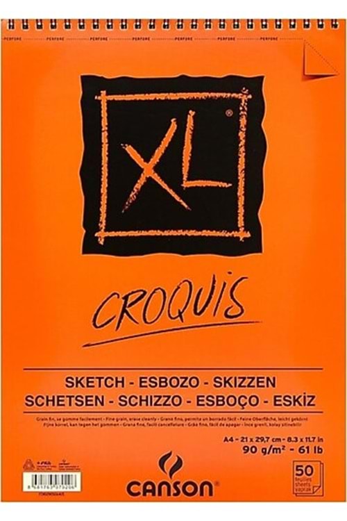 CANSON ESKİZ CROQUIS XL ALBÜM 90 GR. SPİRAL A4 50 YP.