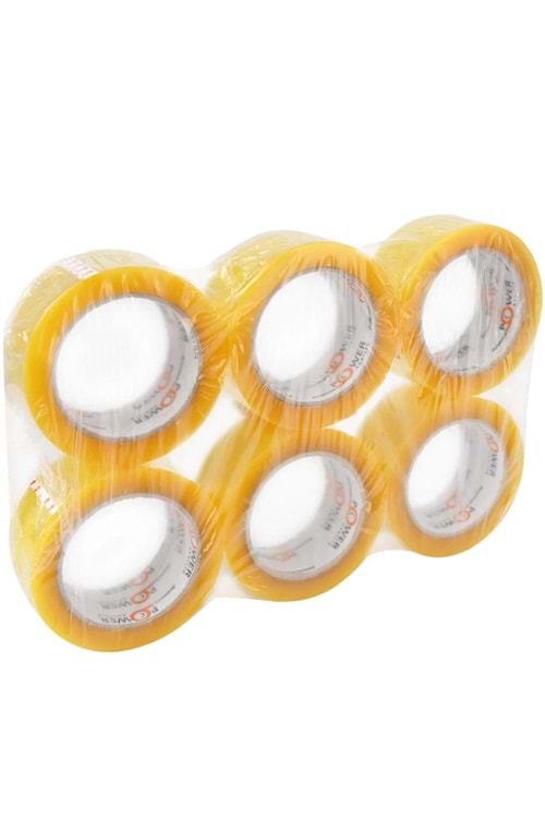 POWER KOLİ BANDI 45*100 MT.ŞEFFAF 6 LI AKRİLİK