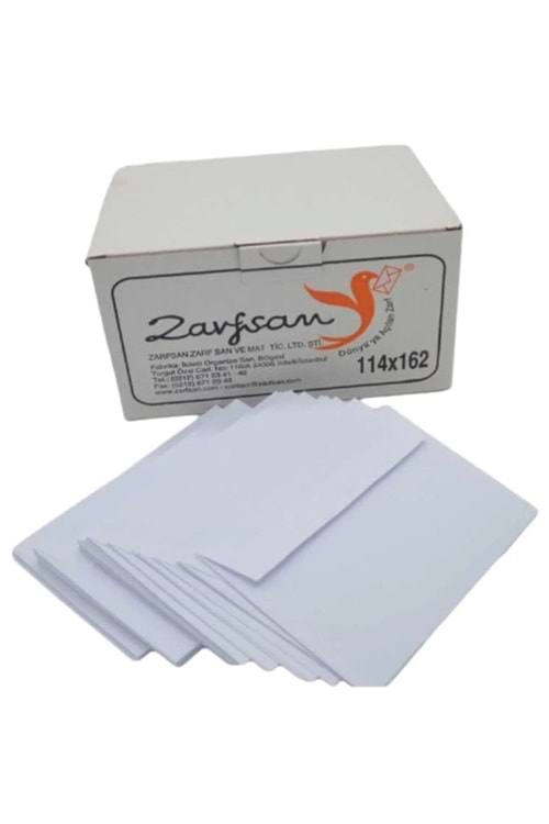 ZARFSAN MEKTUP ZARF BEYAZ 70 GR.SLİKONLU 500 LÜ