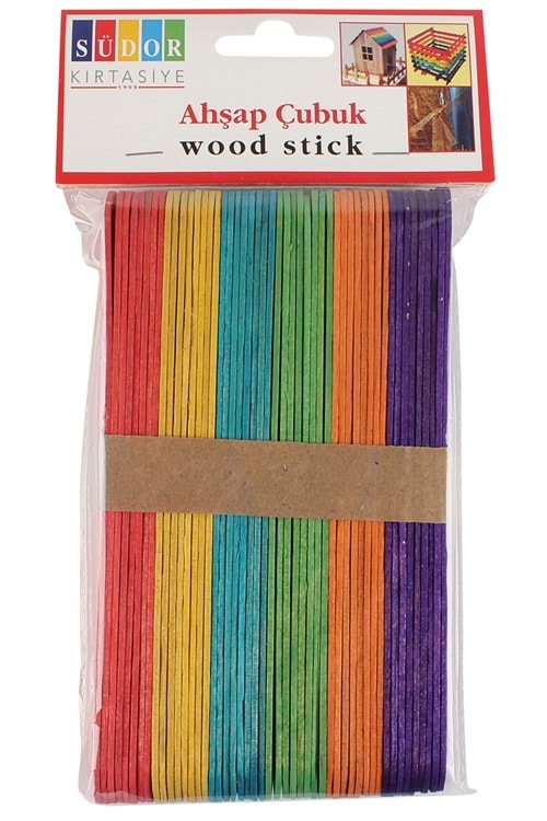 SÜDOR AHŞAP DİL ÇUBUĞU RENKLİ BÜYÜK BS71
