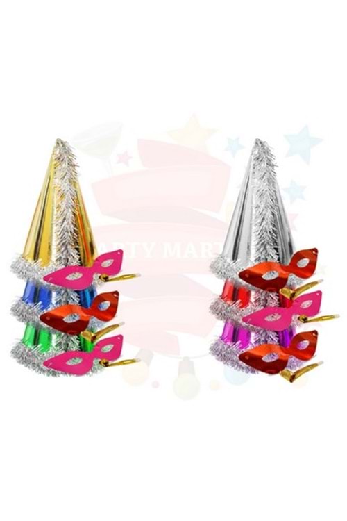 NEDİ KOTYON SET METALİK (ŞAPKA+GÖZLÜK+Y.DÜDÜK)