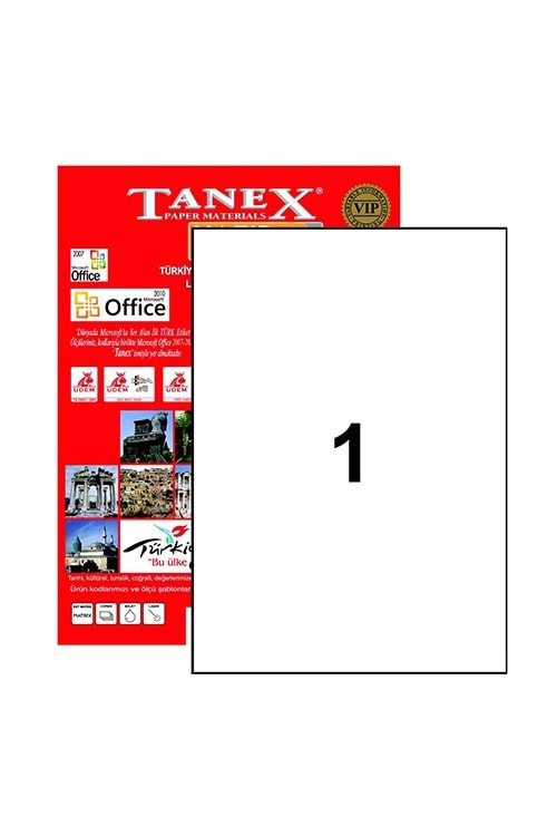TANEX LAZER ETİKET 100 LÜ 210*297 MM. TW-2000