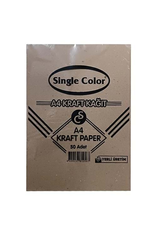 SİNGLE COLOR A4 KRAFT KAĞIT 50 Lİ PAKET