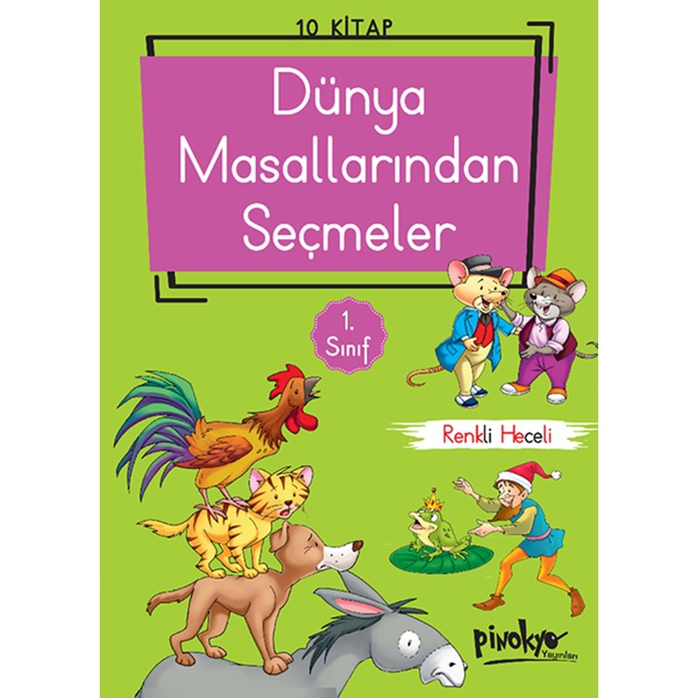 PİNOKYO 1.SINIF Dünya Masallarından Seçmeler (HECELİ)-10 KİTAP