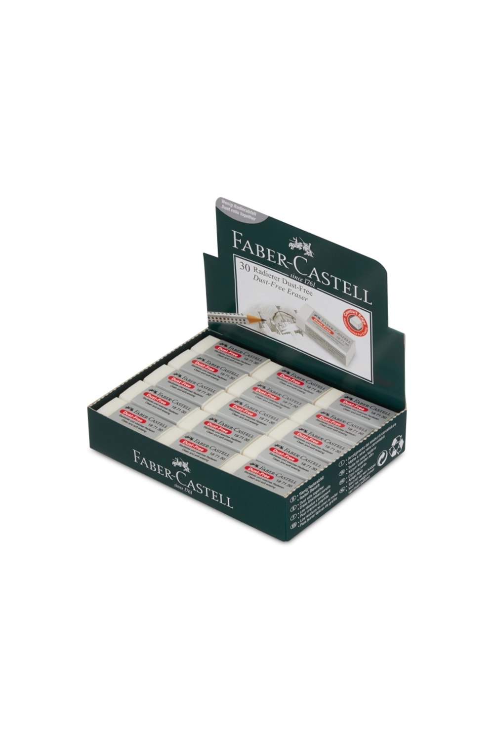 FABER-CASTELL SİLGİ BEYAZ DUST-FREE 30 LU PK.