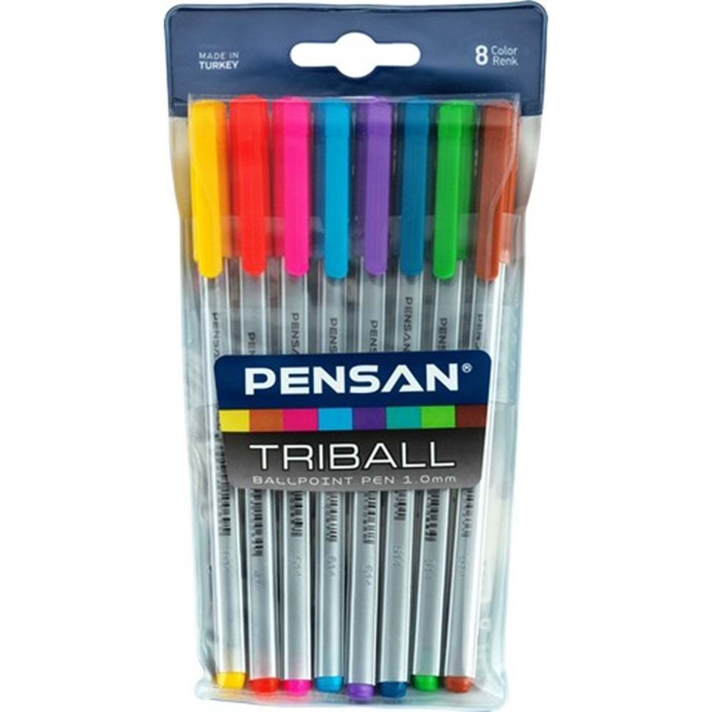 PENSAN TRİBALL TÜKENMEZ KALEM 8 RENK 1 MM.
