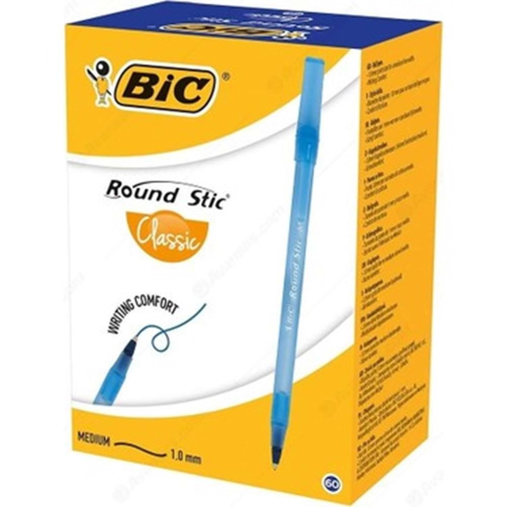 BİC ROUND MAVİ TÜKENMEZ KALEM 60 LI PAKET
