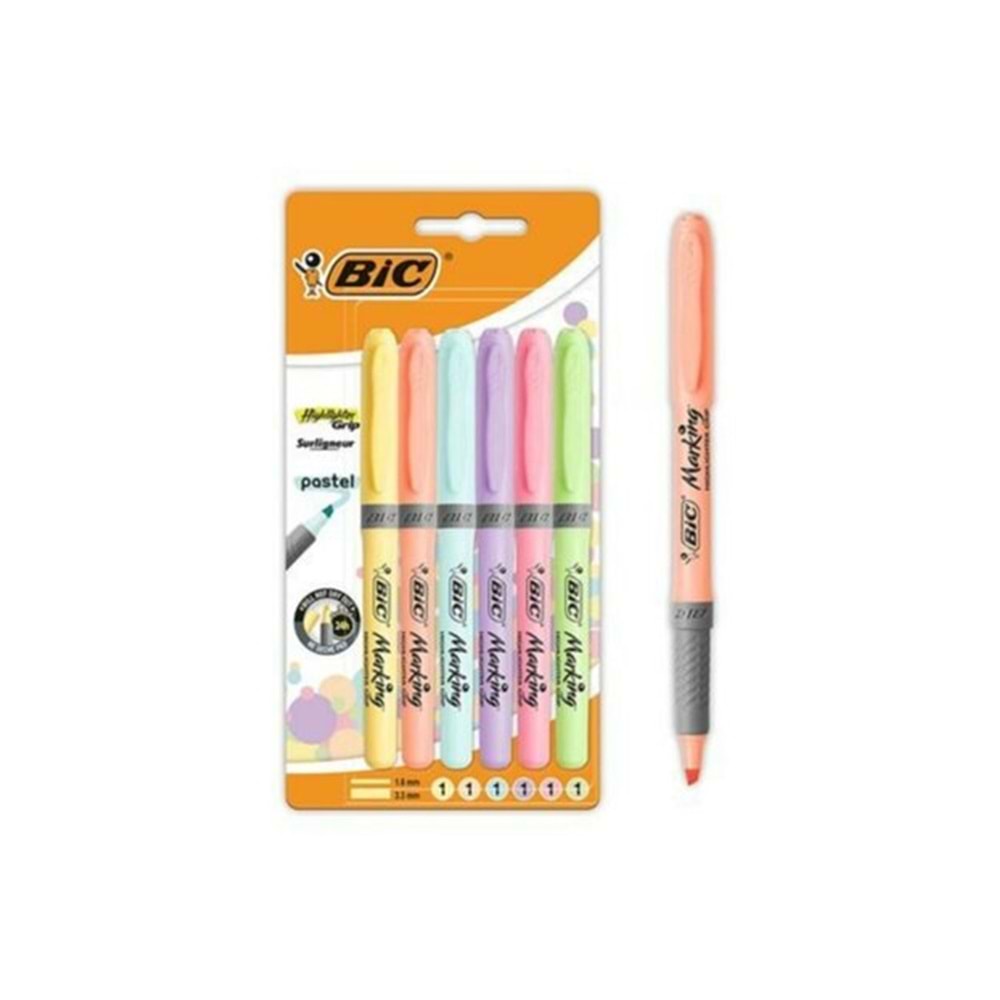 BİC FOSFORLU KALEM MARKİNG PASTEL 6 RENK