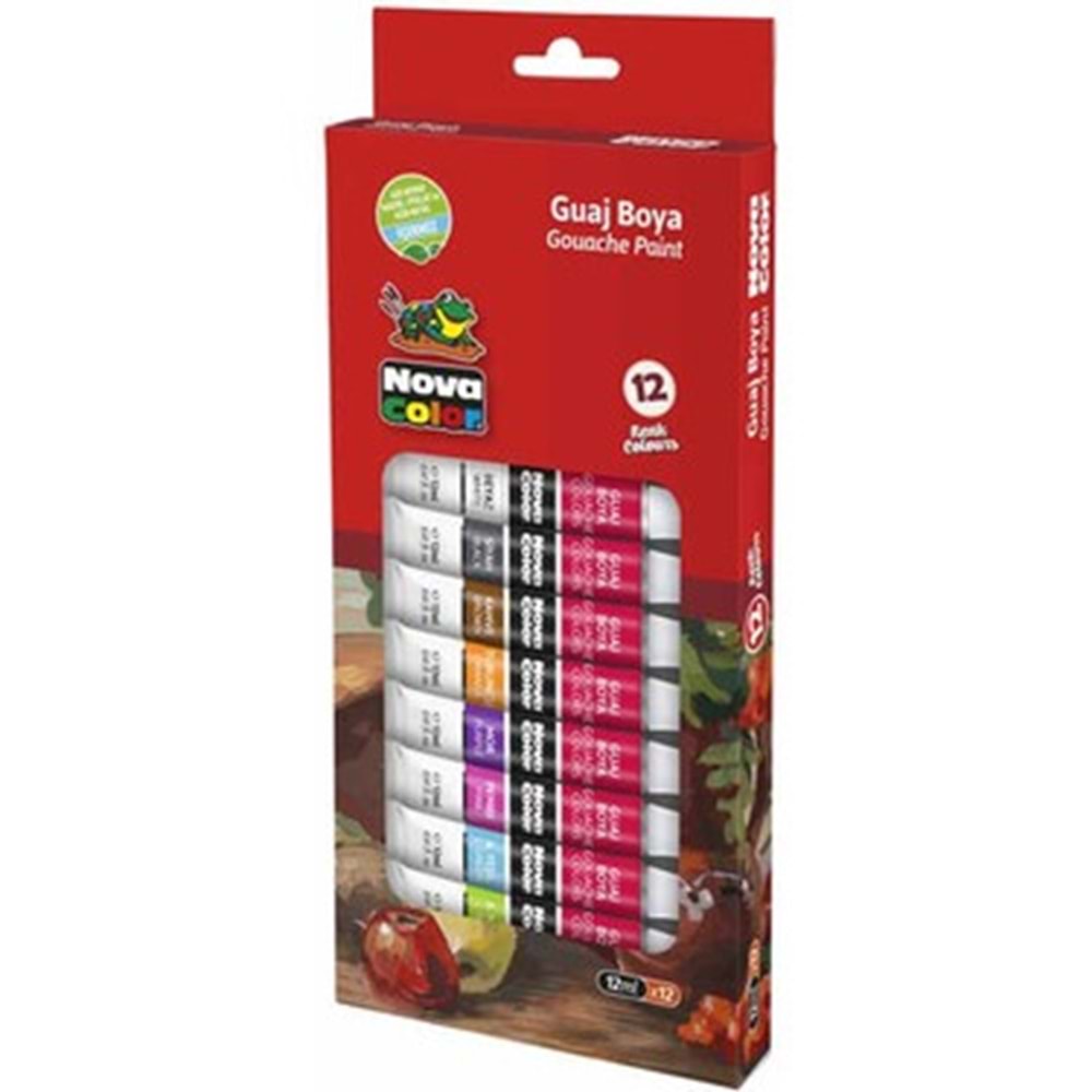 NOVA COLOR GUAJ BOYA 12 RENK TÜP KOD: NC-100