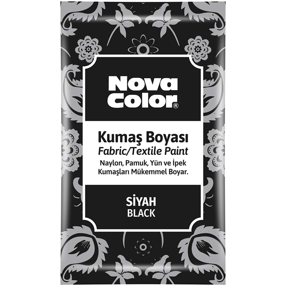 NOVA COLOR KUMAS BOYASI TOZ SİYAH 12 GR