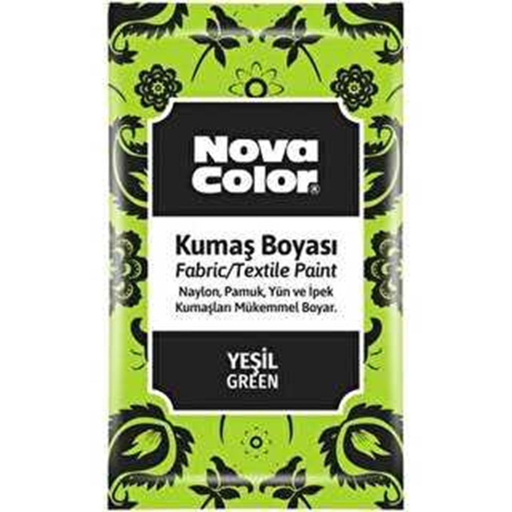 NOVA COLOR KUMAS BOYASI TOZ YEŞİL 12 GR