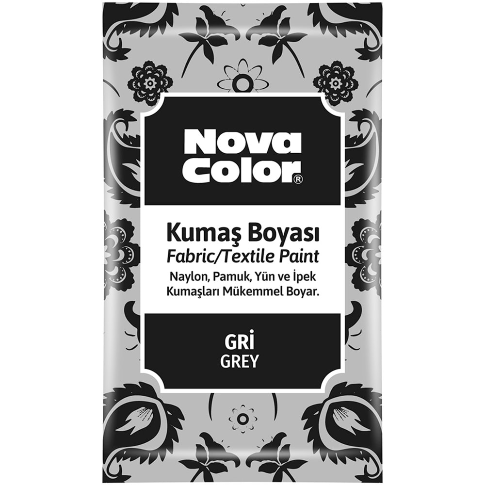NOVA COLOR KUMAS BOYASI TOZ GRİ 12 GR