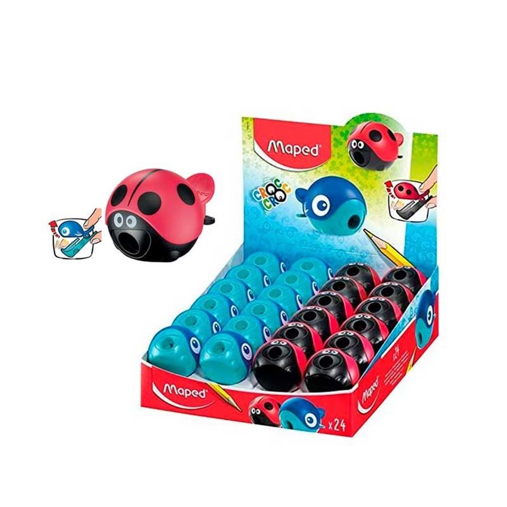 MAPED KALEMTRAŞ CROC CROC TEK BIÇAK HAZNELİ 24 LÜ PK.