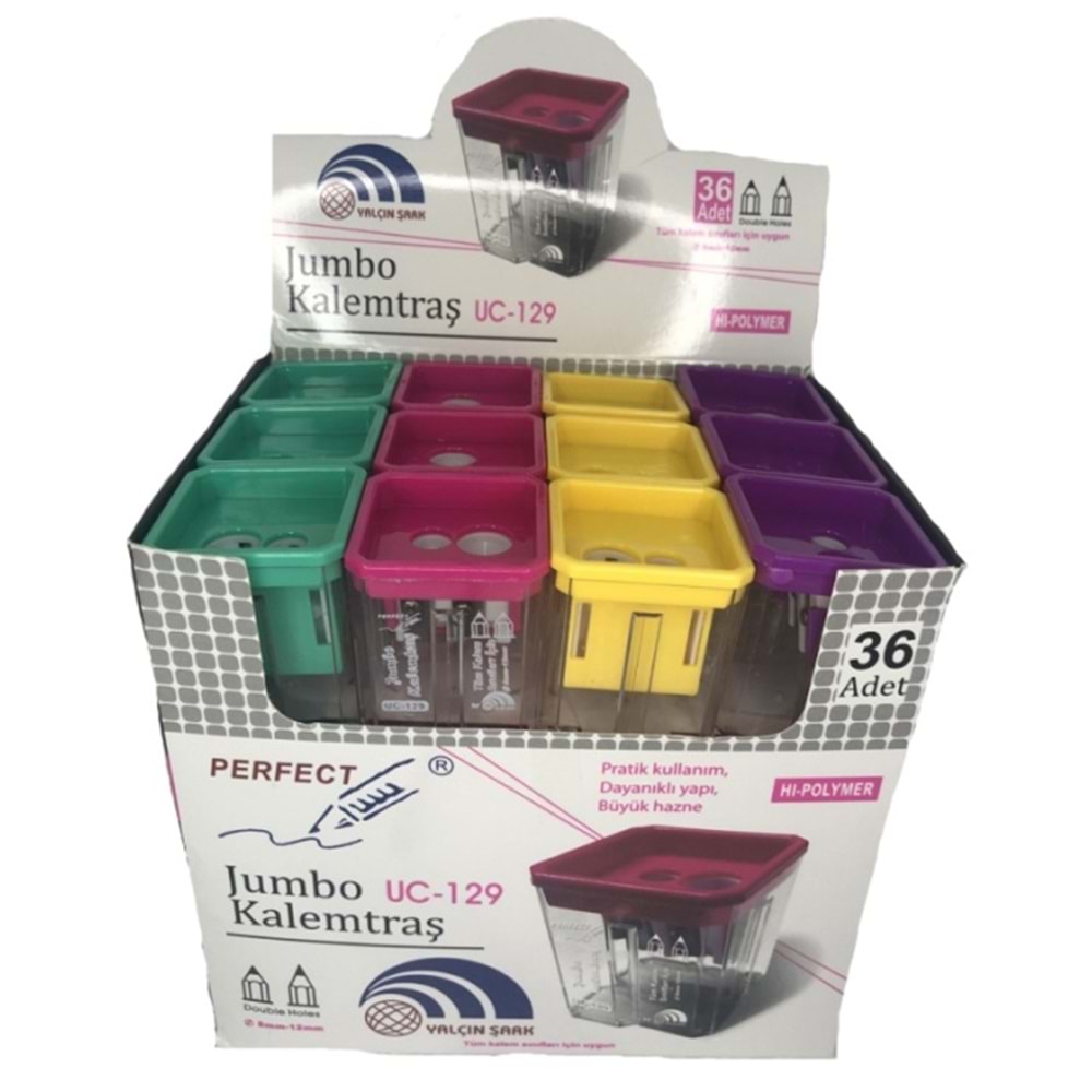 PERFECT JUMBO KALEMTRAŞ ÇİFT BIÇAK HAZNELİ UC-129