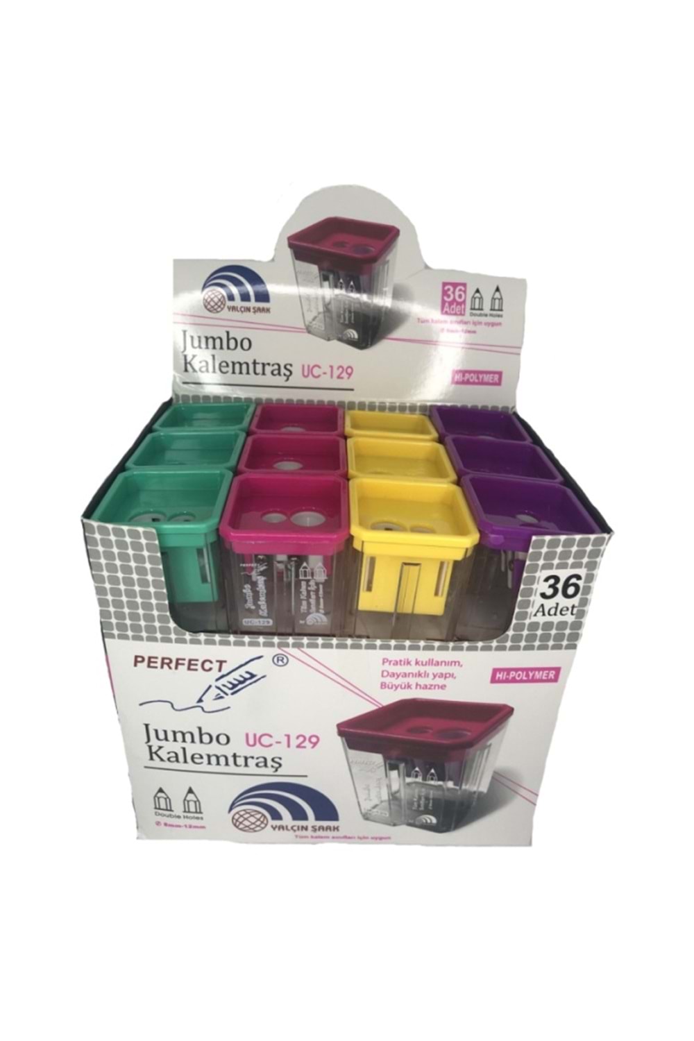 PERFECT JUMBO KALEMTRAŞ ÇİFT BIÇAK HAZNELİ UC-129