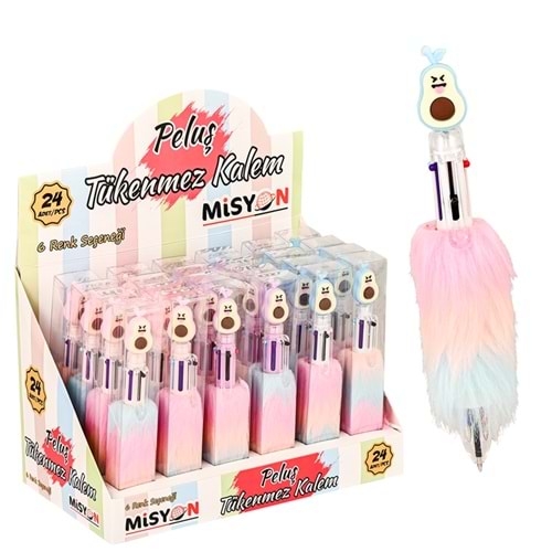 MİSYON AVOKADO TÜYLÜ 6 RENK TÜKENMEZ KALEM MSY-364